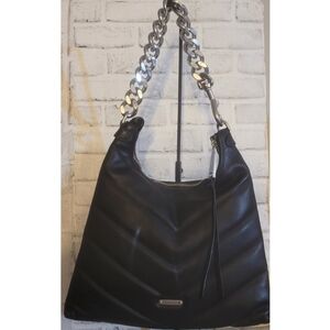 Rebecca Minkoff Black Shoulder Bag with Silver Chain